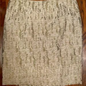 Calvin Klein champagne gold, cream, silver mini skirt